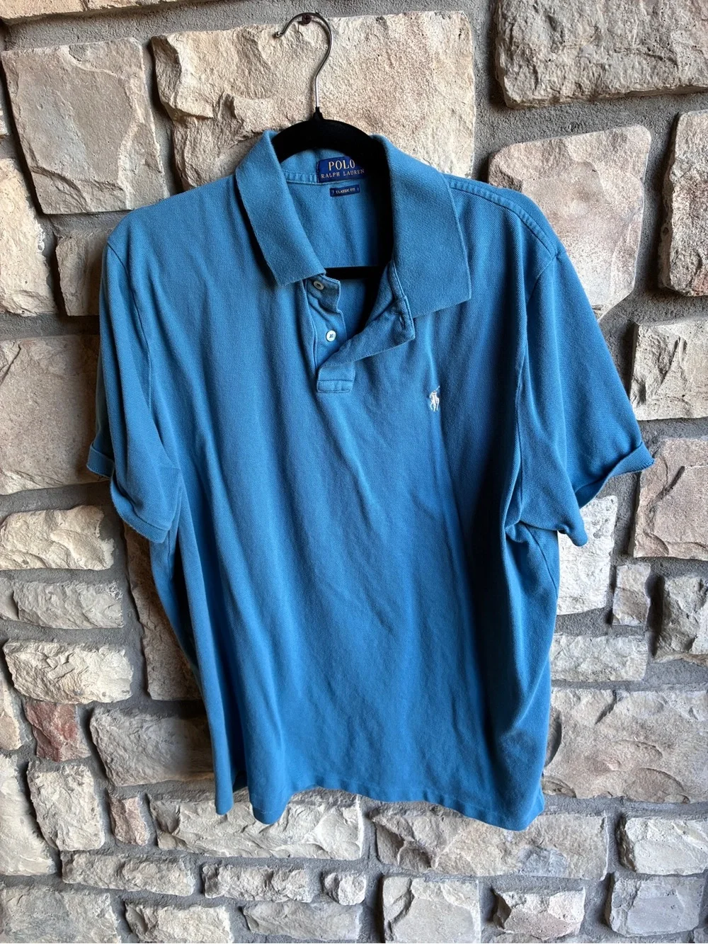 Ralph Lauren Men's Dark Teal Cotton Polo Shirt